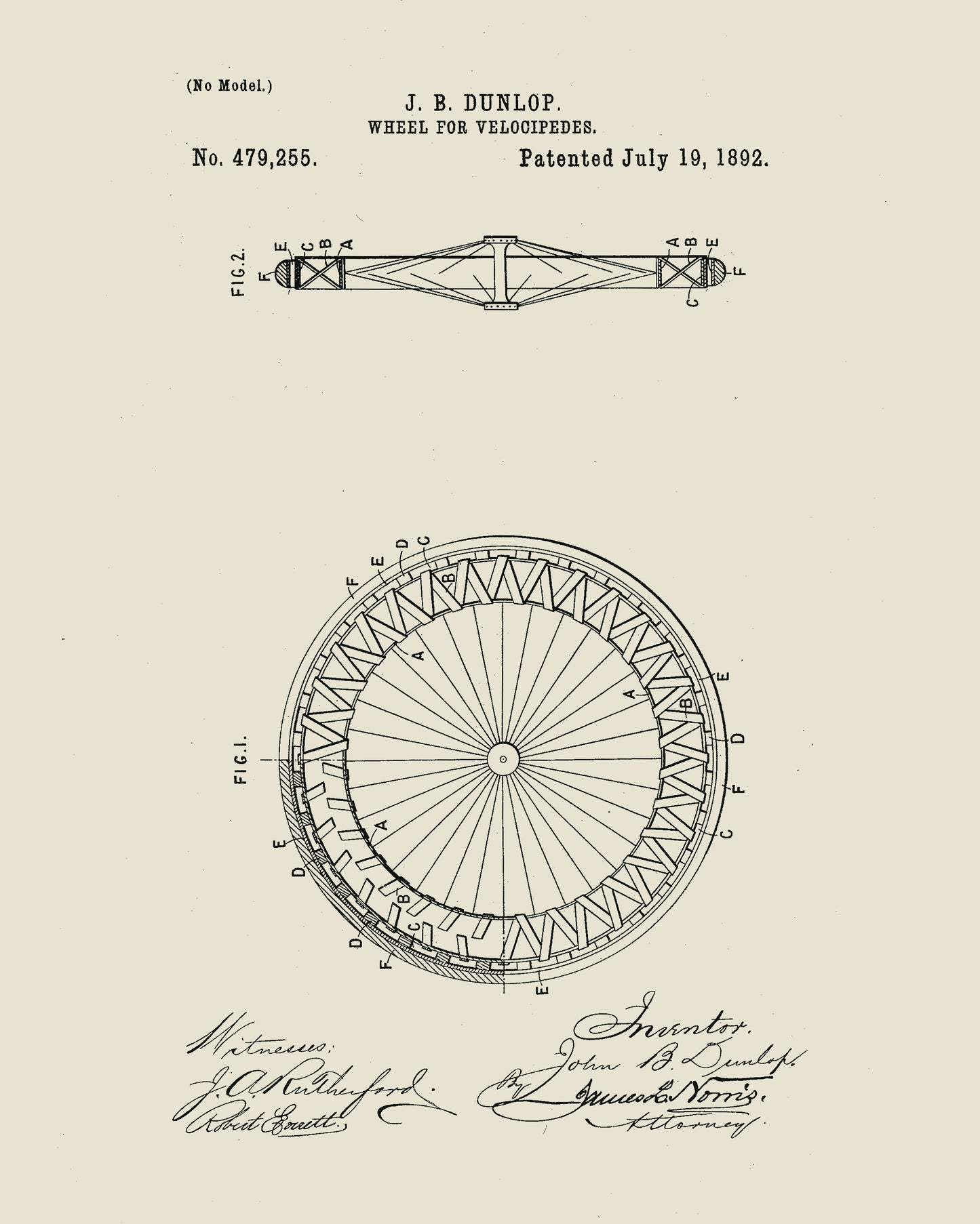 1892 Dunlop Bike Wheel