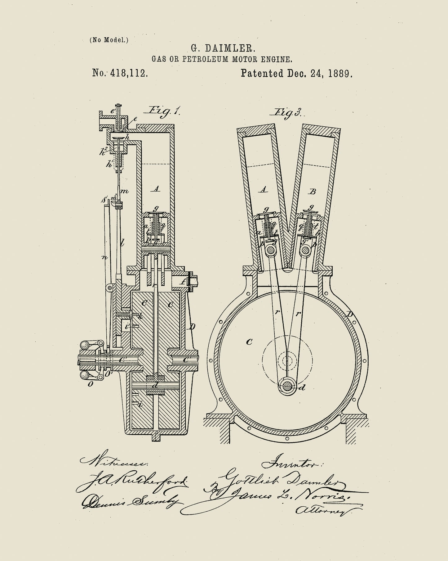 1889 Daimler Gas Engine