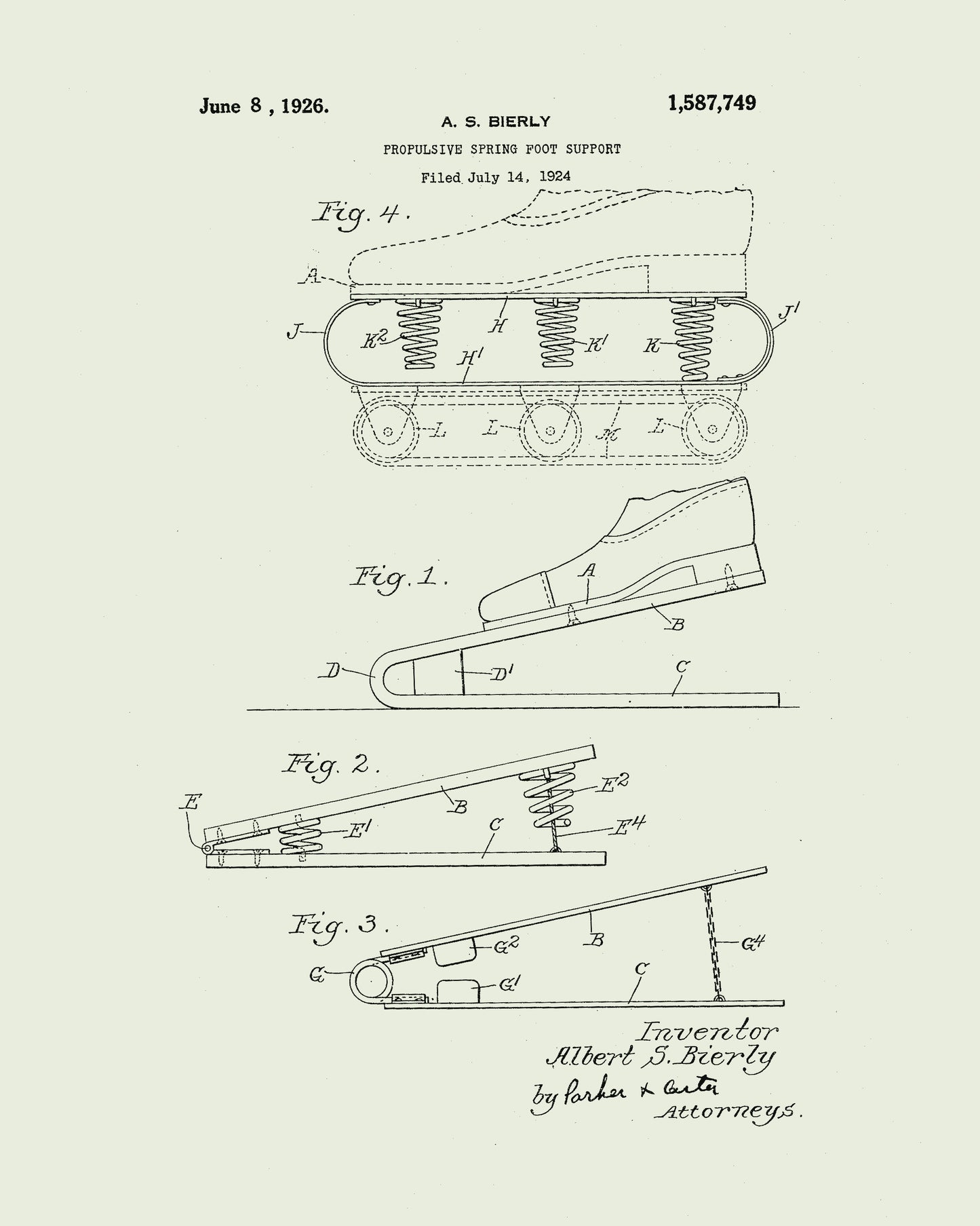 1926 Propulsive Spring Roller Skate