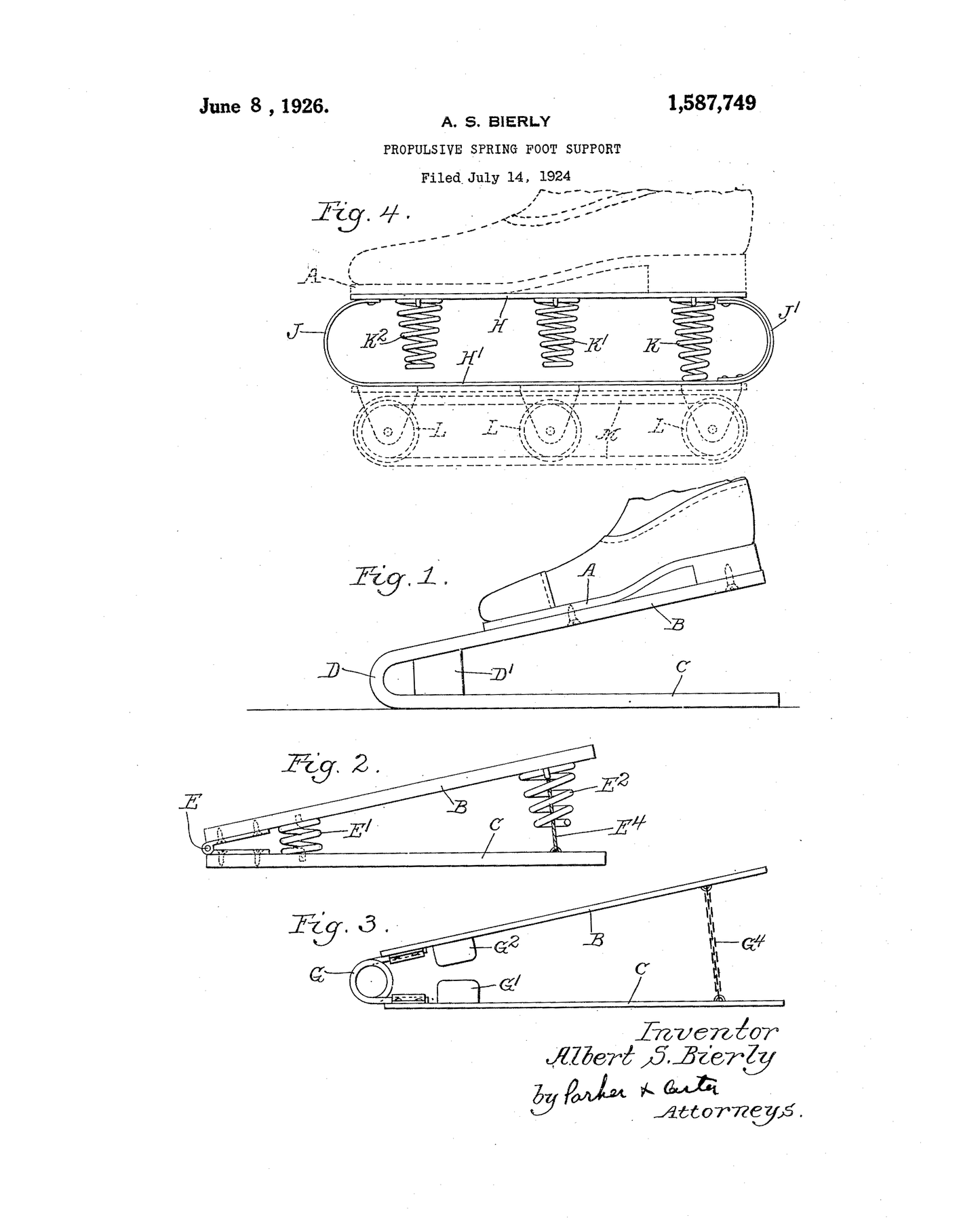 1926 Propulsive Spring Roller Skate