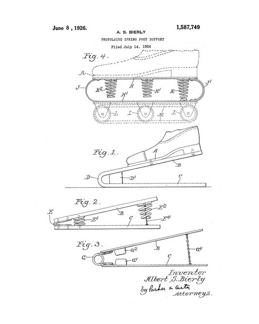 1926 Propulsive Spring Roller Skate