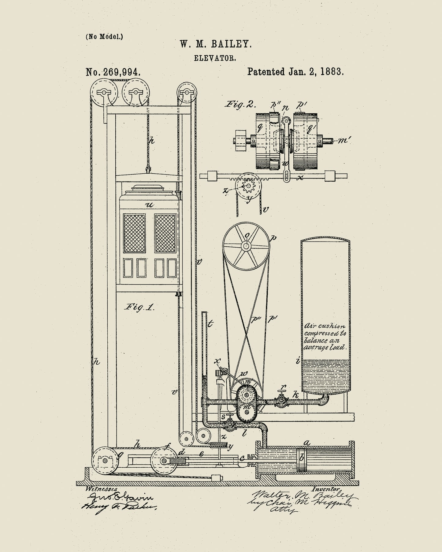 1883 Pneumatic Elevator