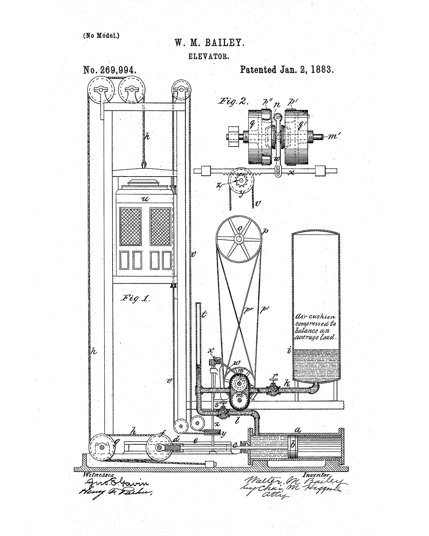 1883 Pneumatic Elevator