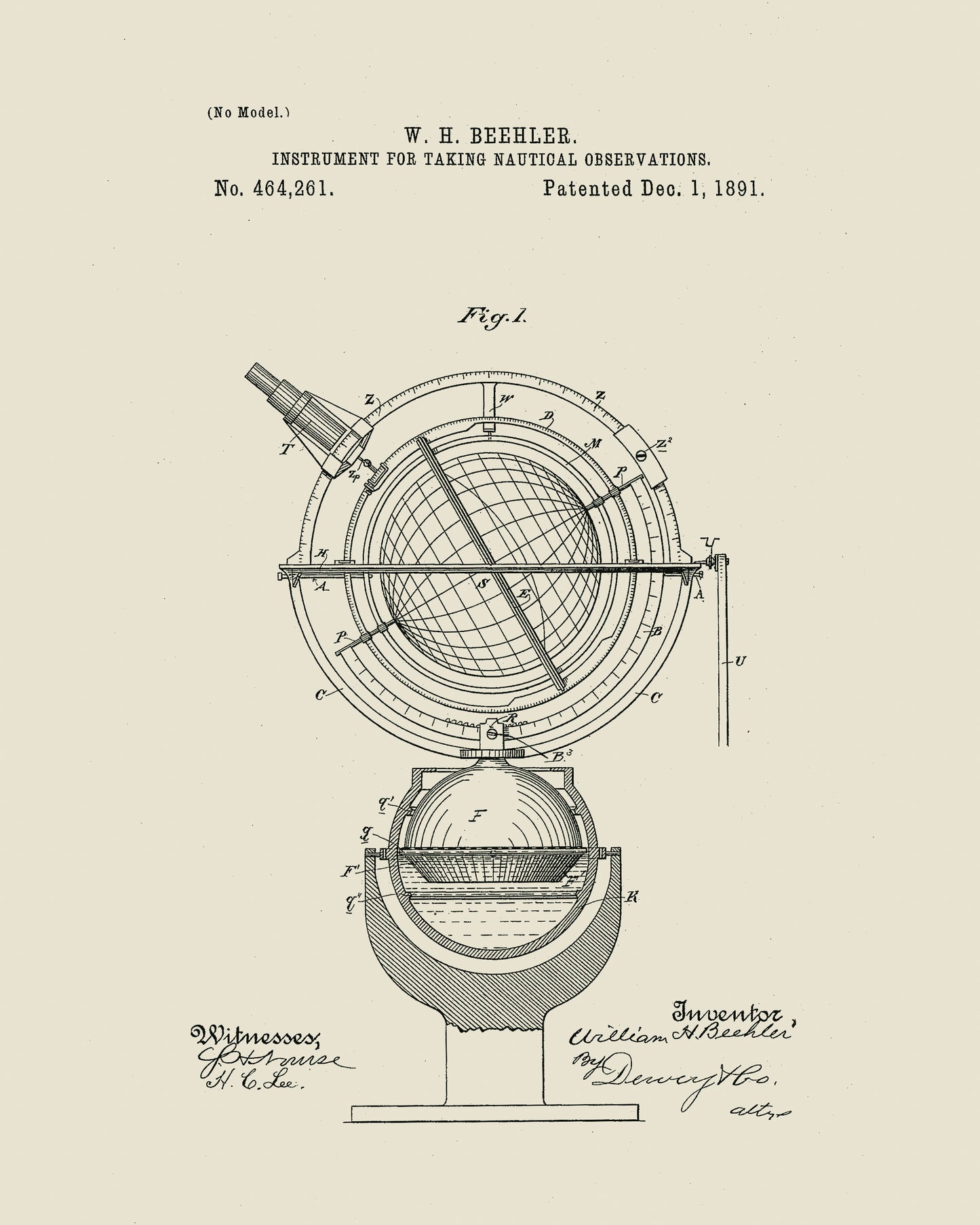 1891 Nautical Observation Instrument