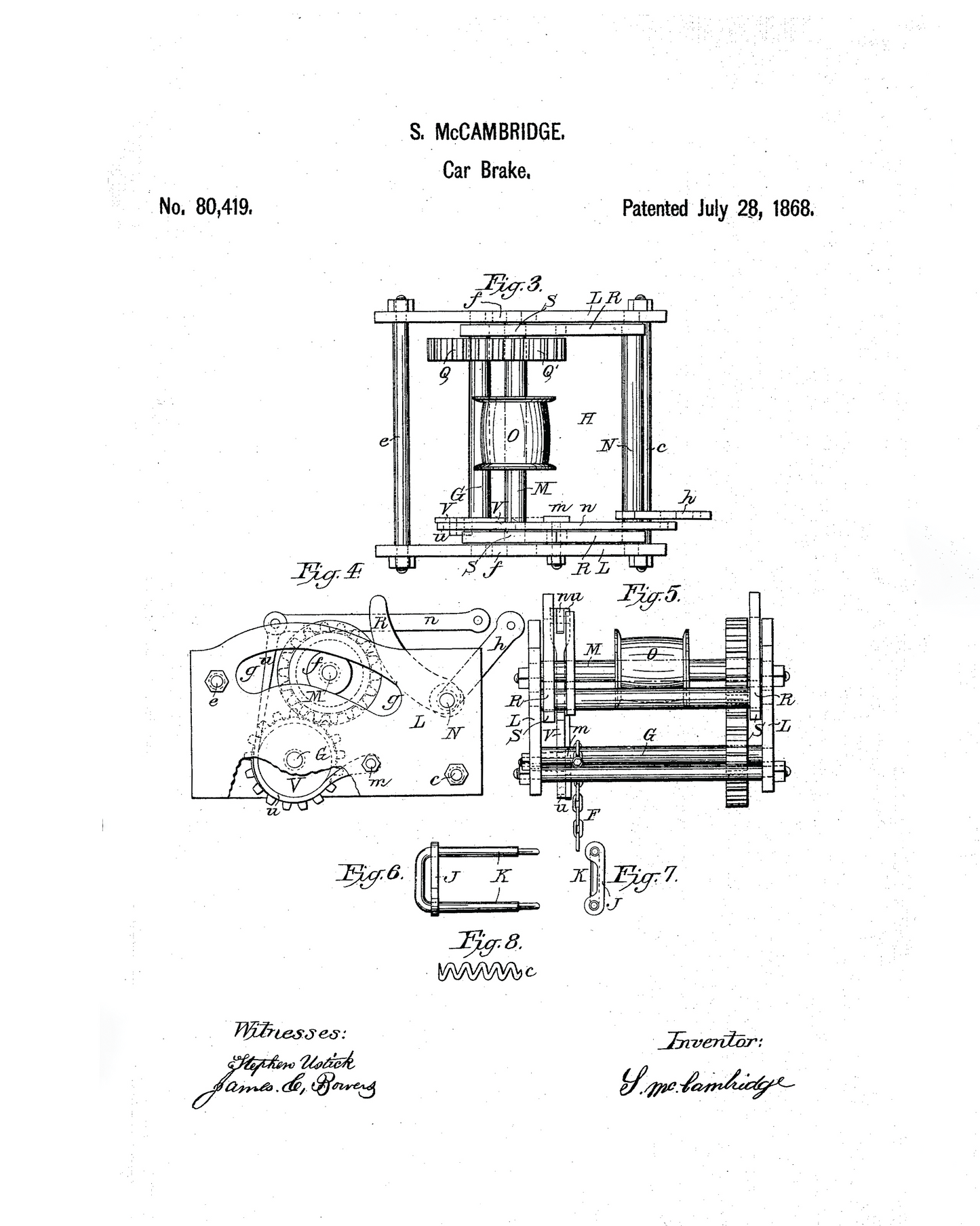 1868 Train Car Brake