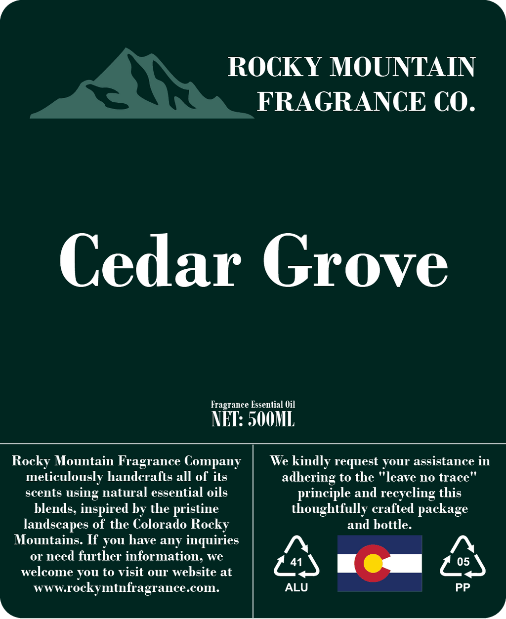 Cedar Grove Fragrance Oil - Rocky Mountain Fragrance Co.