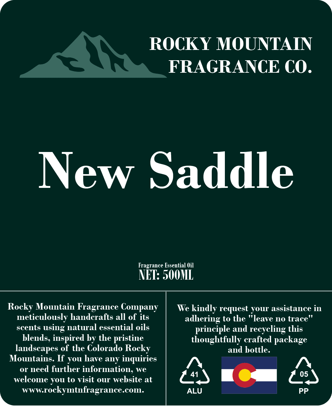 New Saddle Fragrance Oil - Rocky Mountain Fragrance Co.