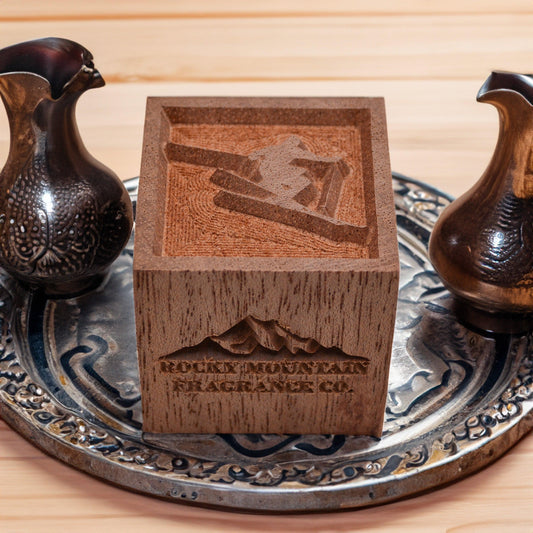 "TimberScent" Skier Wood Diffuser Block - Rocky Mountain Fragrance Co.